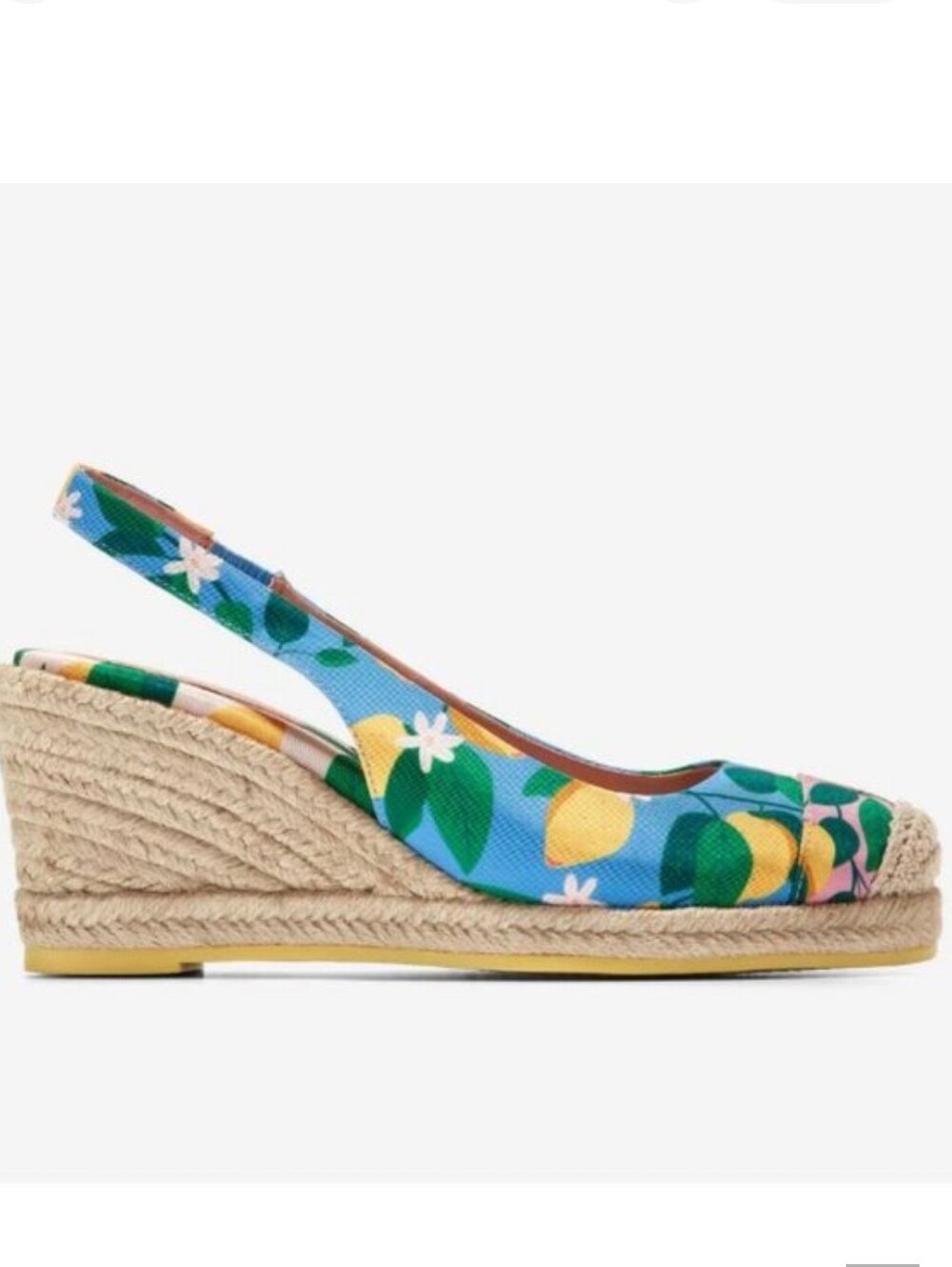 Cole Haan Lemon Print Espadrille Wedges